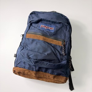90s-00s JANSPORT Leather backpack Navy