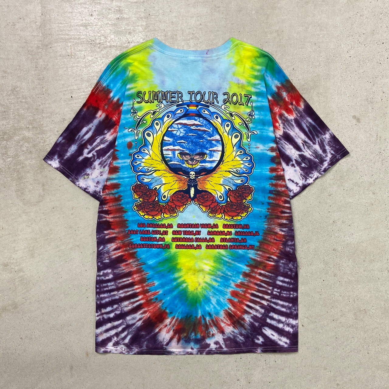 GRATEFUL DEAD風 グレイトフルデッド風 タイダイ染め バンドTシャツ 