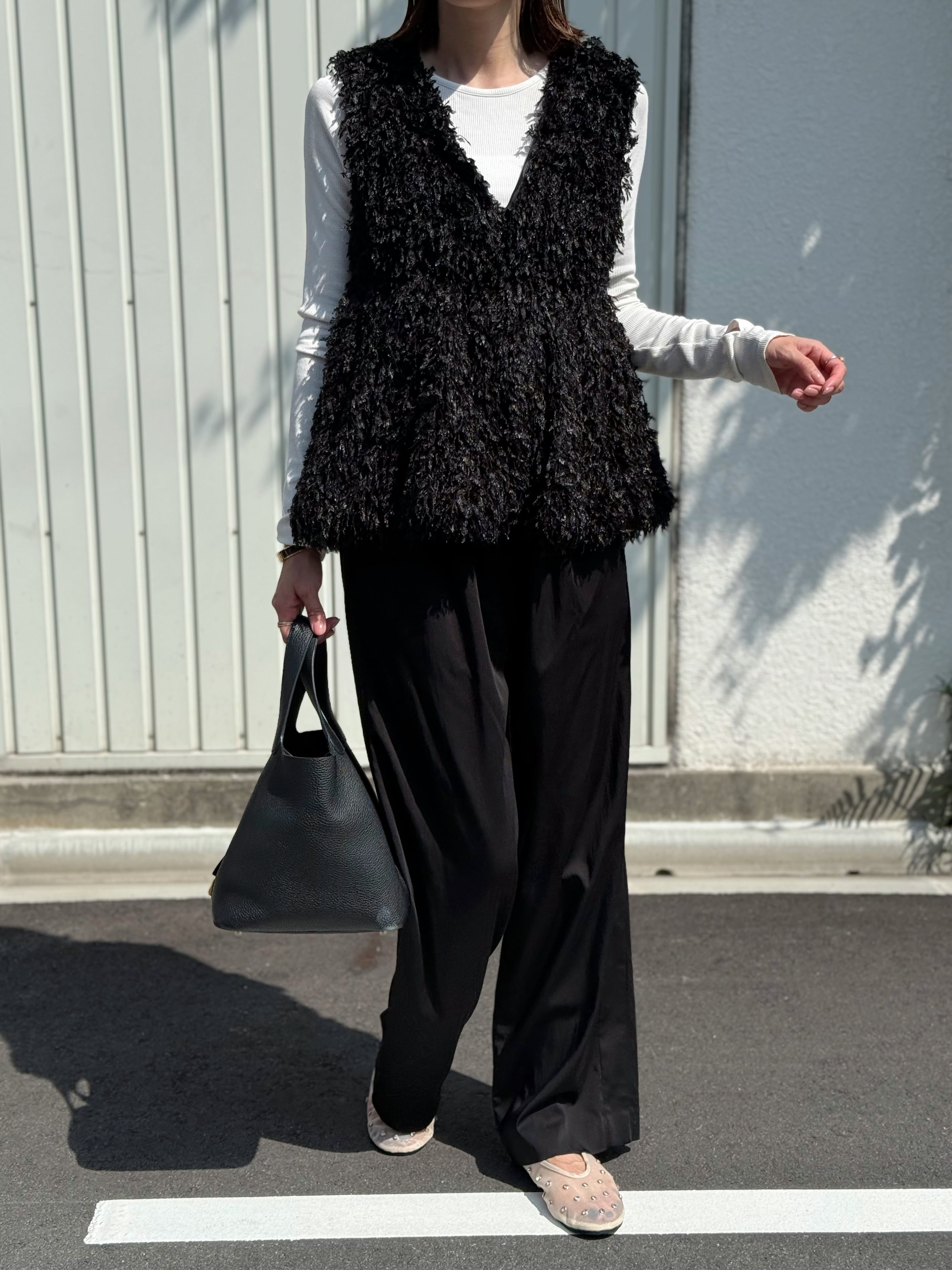 再入荷)フェザーヤーンペプラムベスト | PBselect