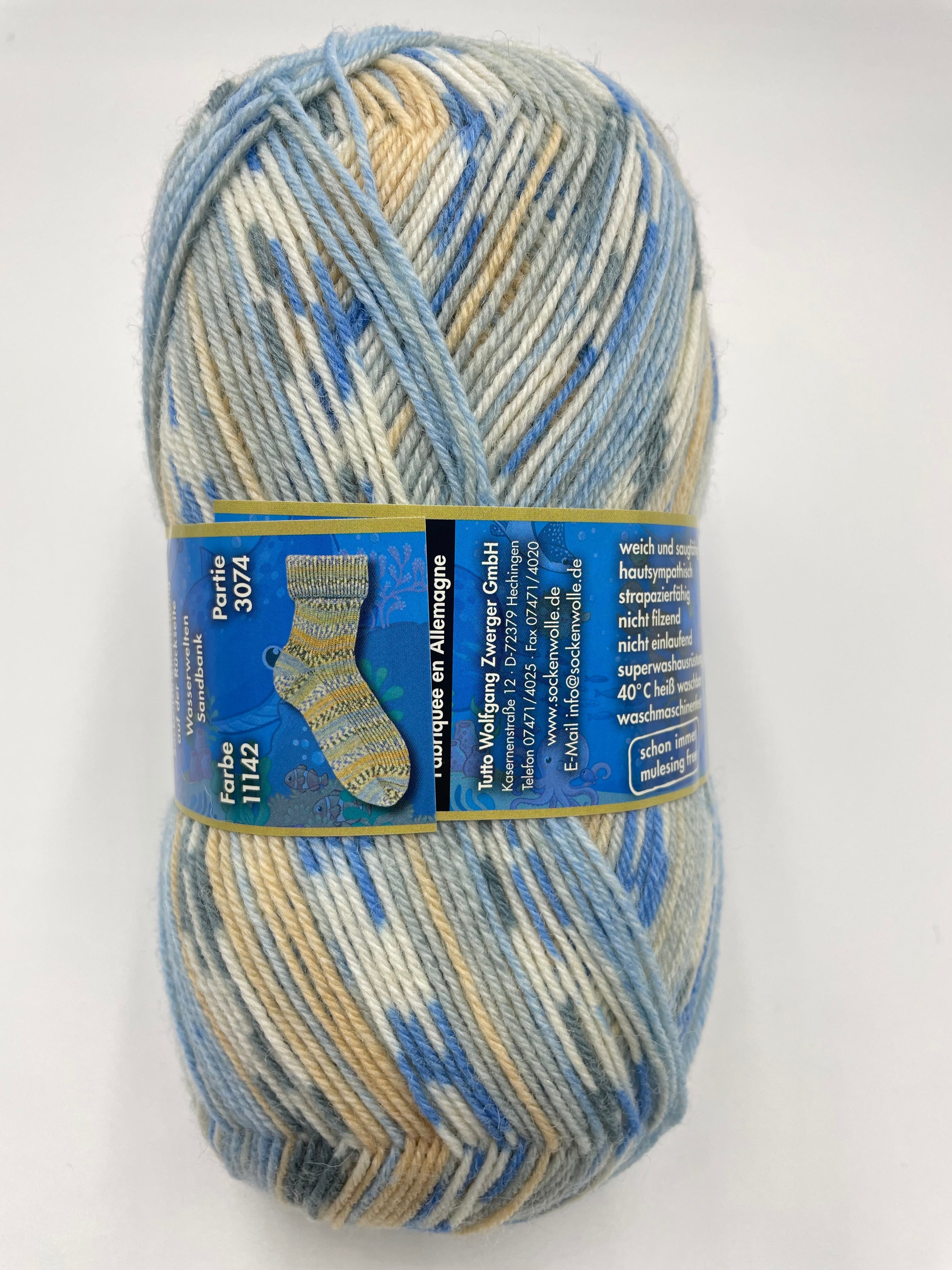 編む手が止まらない毛糸！Opal 『水の世界』11142　4ply/4本撚り