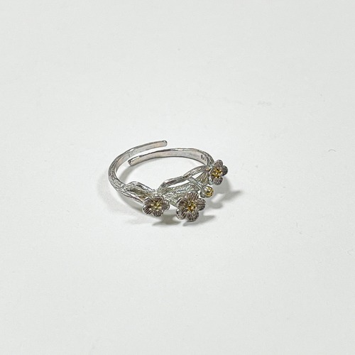 925 Sterling Silver Plum Blossom Ring (Ajustable)