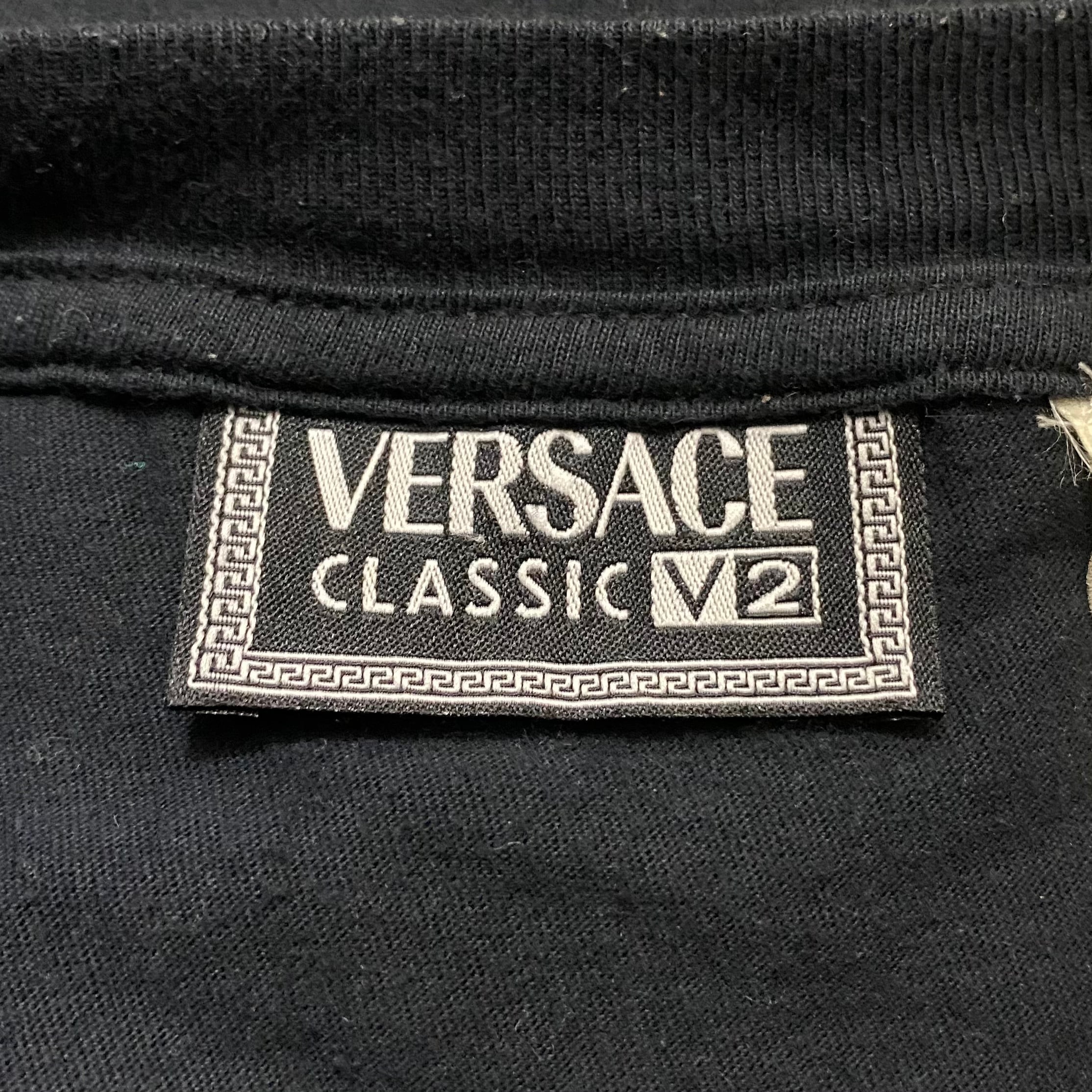 vintage VERSACE CLASSIC V2 logo print cut and sewn | NOIR ONLINE
