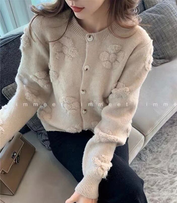 花柄ニットカーディガン | プチプラ韓国ファッション Ne style 72