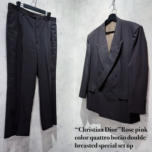 “Christian Dior”Rose pink color quattro botão double breasted special set up