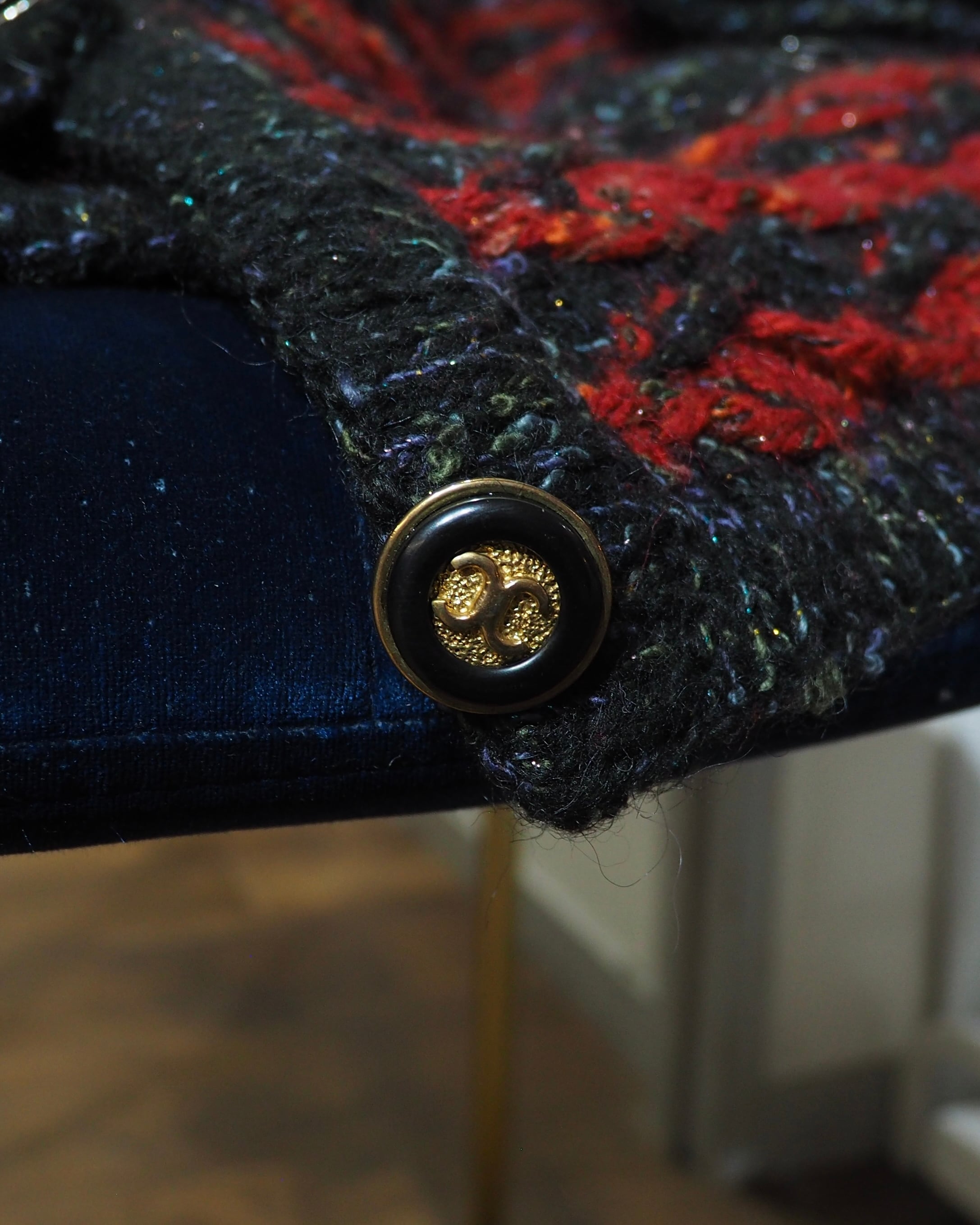 " Unknown " Zigzag Knitting × Luxury Decoration Vintage Wool Cardigan