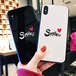 ニコニコ GalaxyS9/S9+ケース smile 強化ガラス ペアデザイン