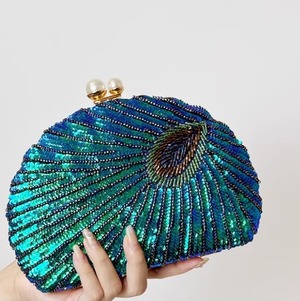 chinese vintage beaded sequin qipao handbag＜b19859＞