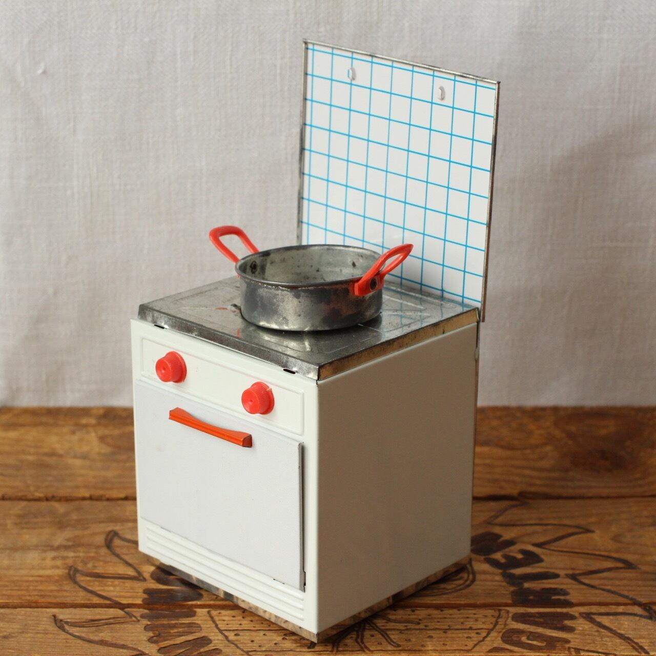ドイツ ヴィンテージ ドールハウス ミニチュア ブリキのコンロ ガス台