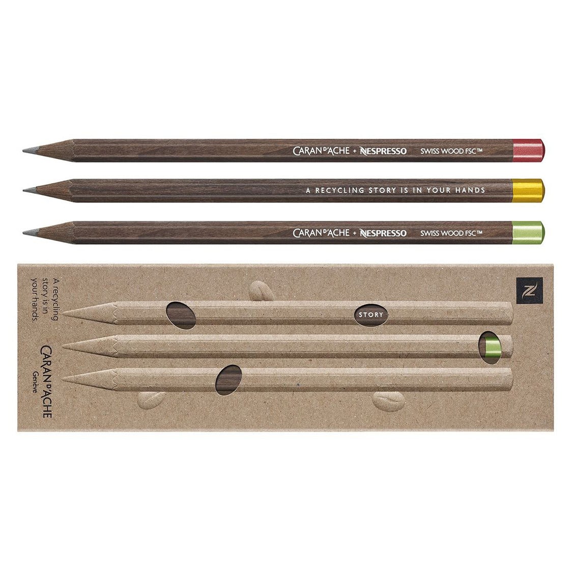 CARAN D'ACHE/カランダッシュ】CARAN D'ACHE＋Nespresso Swiss Wood Pencil Set 590Co.