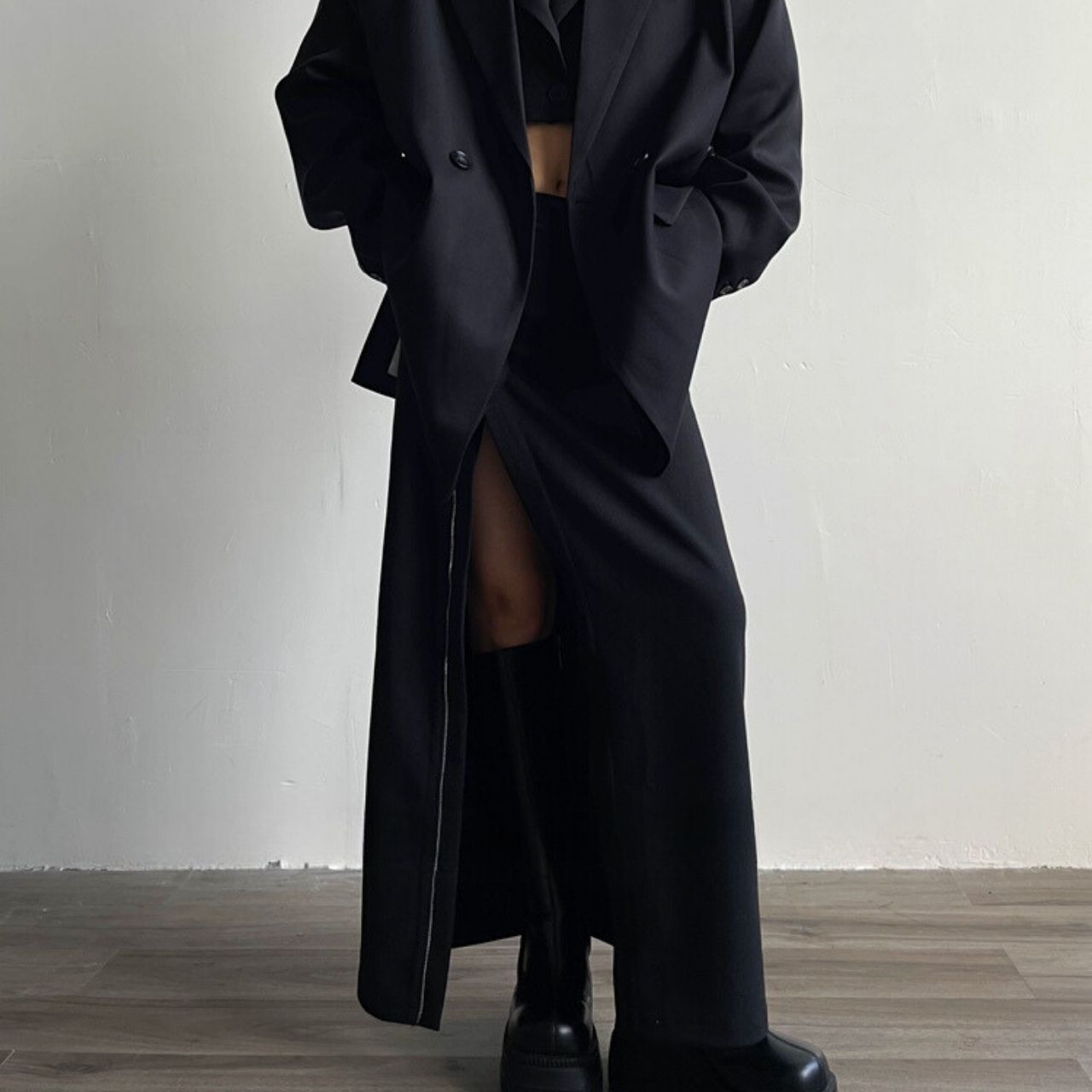 ジッパースリットロングスカート　LT0020007