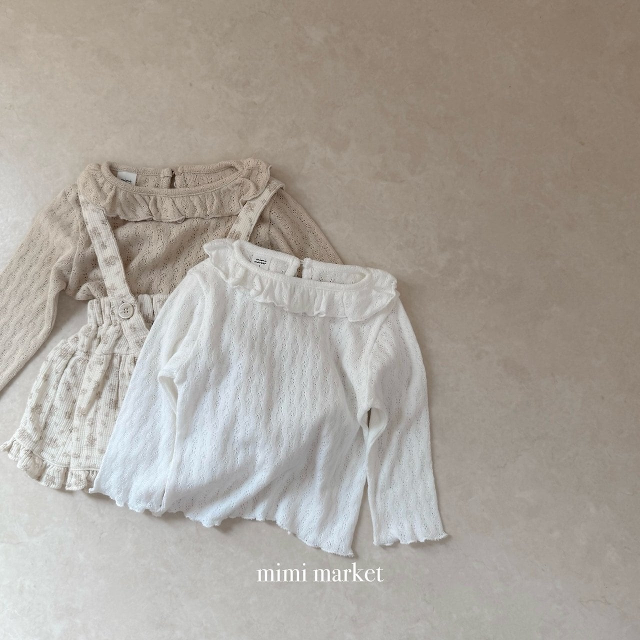 送料無料【予約】/ エルボンフリルTシャツ  / mimimarket