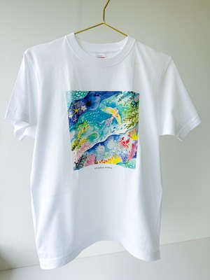 水彩画を着るTシャツ　「深海の人魚姫」