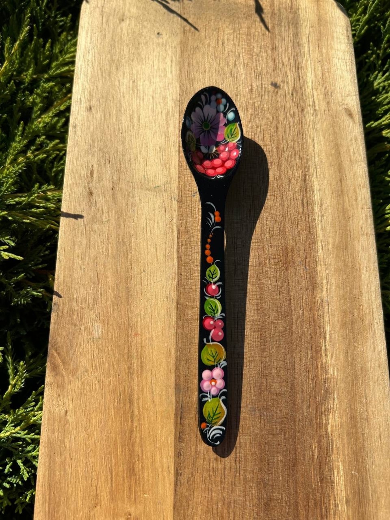 ペトリキフカ塗り　木製スプーン（ホメンコ作) 16cm - 3