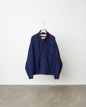 1990s vintage 2-tone pockets designed fly front high neck zip up cotton jacket