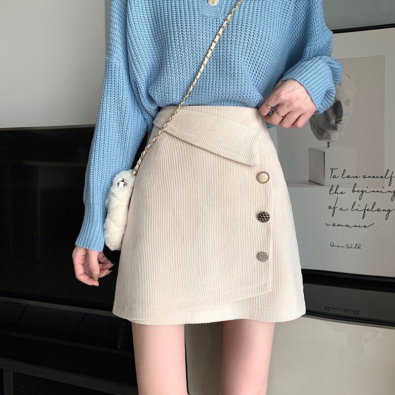 スタイルスカート スプリングオータムハイウェストウェストスリムショートAライン 春物 秋物 YY-ファッション45875698493