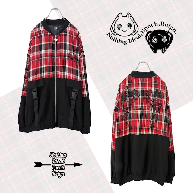 ANGEL WING RED CHECKERED ZIP OUTER