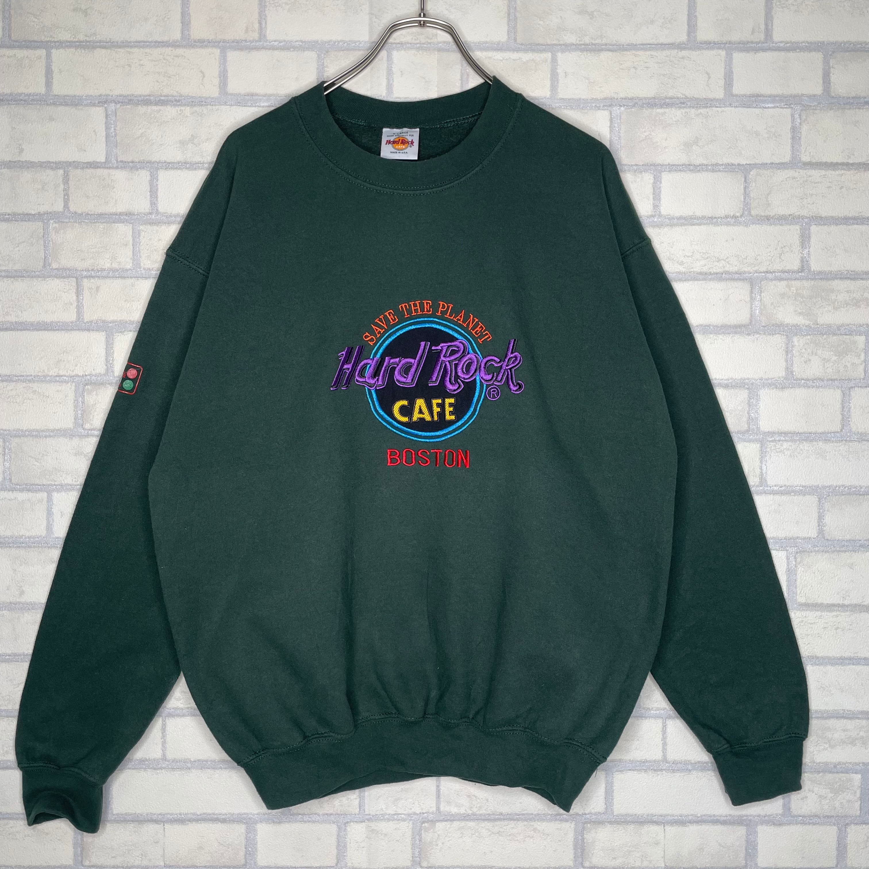 Hard Rock Cafe スウェット XL グリーン フル刺繍 MADE IN USA  