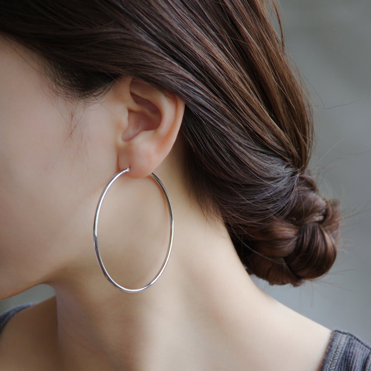 プラチナ 直径60mm フープピアス【MPT0008P1】 | MONICE/モニス