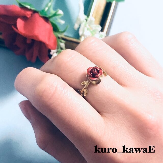 薔薇園のリング 】 病み かわいい 量産 ゴシック ゴールド おしゃれ