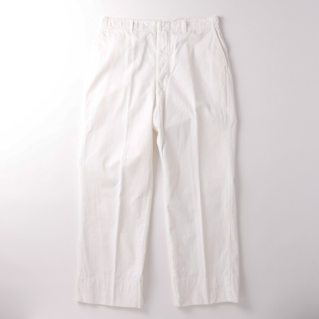 【極美品】1930s Vintage cotton slacks chino pants made in USA w36 white antique horn button mint condition  ／ヴィンテージ スラックス コットン チノ パンツ USA製 オフホワイト W36  アンティーク ホーン(角)ボタン ミントコンディション