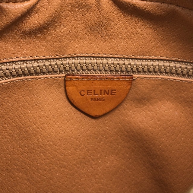 CELINE セリーヌ ショルダーバッグ ブラウン ブラゾン型押し PVCレザー フロントバックル vintage ヴィンテージ オールド 5gbbcv