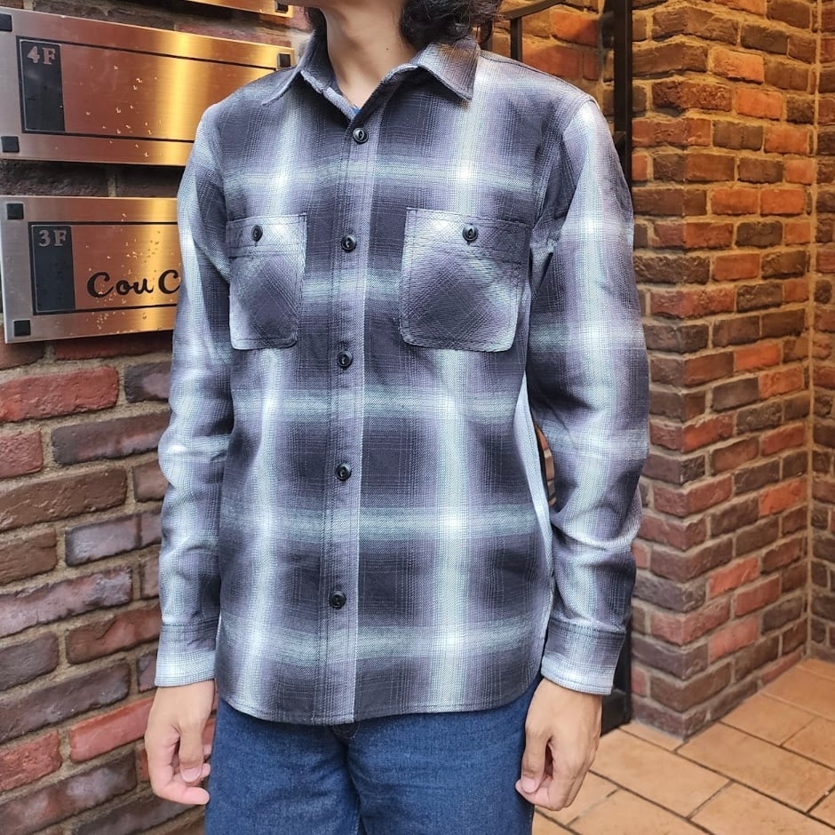 HOUSTON】OMBRE CHECK VIYELLA SHIRT ヒューストン オンブレチェック