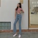 ボトムス パンツ Gパン ズボン デニムパンツ ストレート ワイド ハイウエスト デニム ブルーデニム かわいい カジュアル おしゃれ お洒落 かっこいい 大人可愛い ラフ 抜け感 無地 0 夏 2021 20代 30代 女性用 ママ 女の子 デート お出かけ 公園デビュー 女子会 お泊まり 休日 イベント リゾート 旅行 海 プール 着回し 普段使い 韓国 韓国系 オルチャン ファッション コーデ スタイル 楽ちん モテ 美脚 脚長 新作 S M L XL 青 ブルー