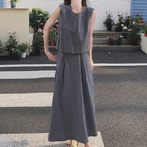 Striped vest and skirt set S869