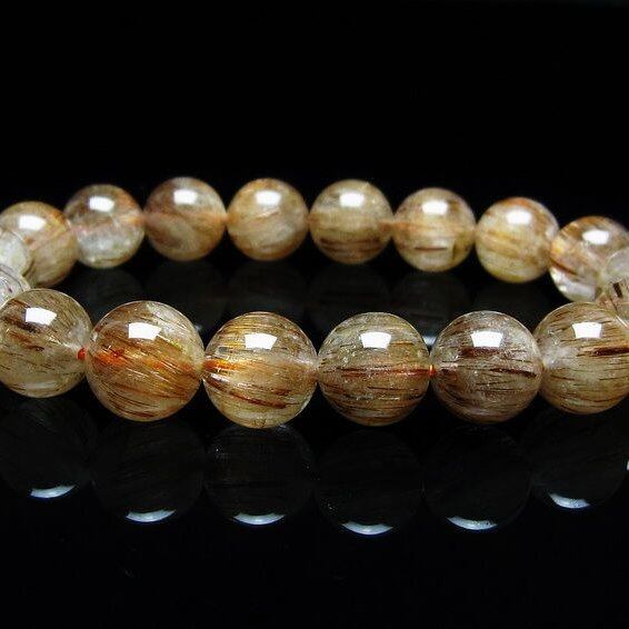 キャッツアイルチルクォーツ ブレスレット 11mm ルチルクォーツ ブレス