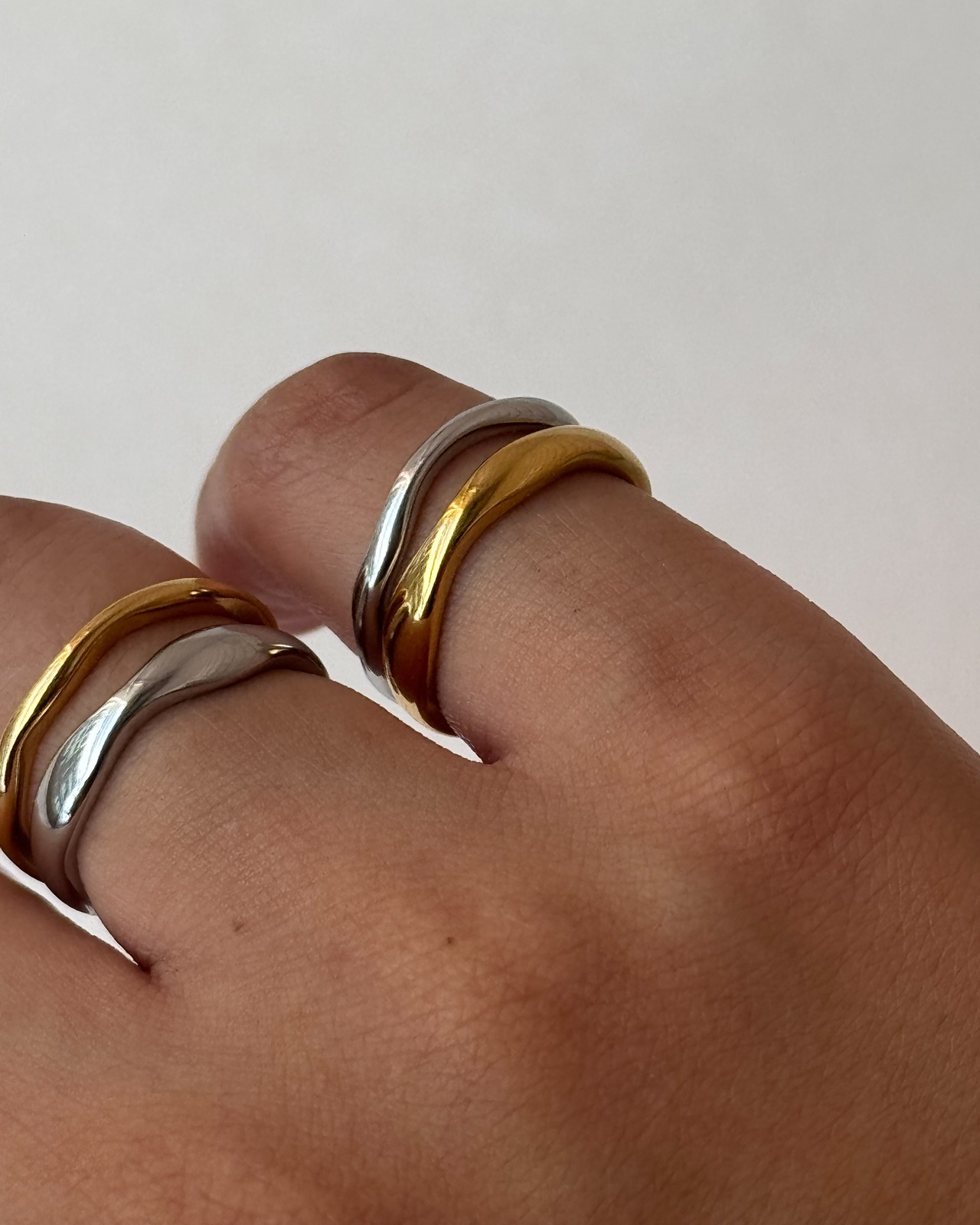wavy stack ring S silver