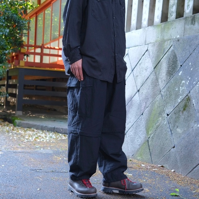 COMOLI(コモリ) / リップストップコンバーティブル6Pパンツ -BLACK-(D01-03022)