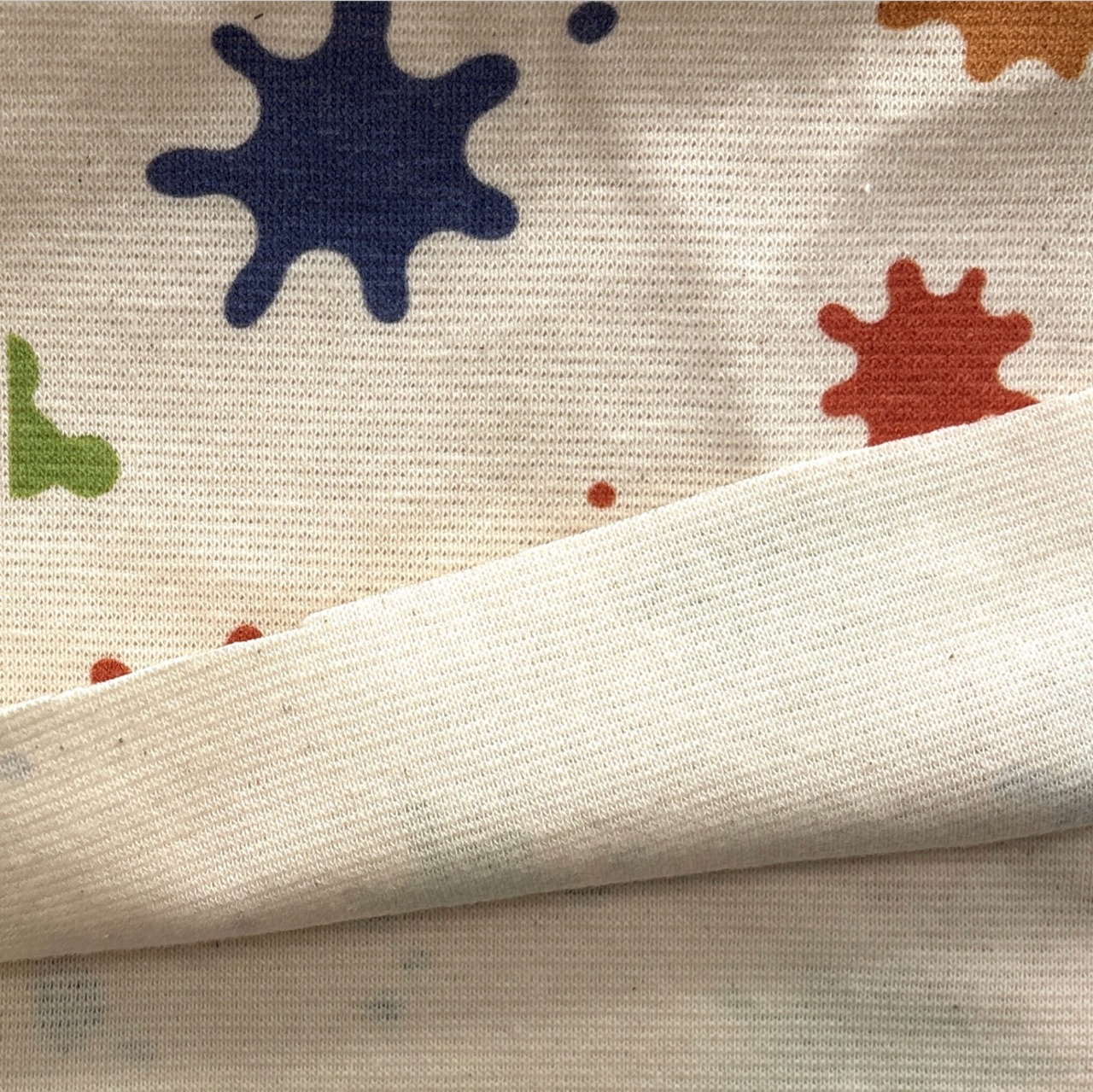 ★CT028◆オーダー50cm単位◆スパンフライスニット生地◆マレファブ◆スプラッシュ柄