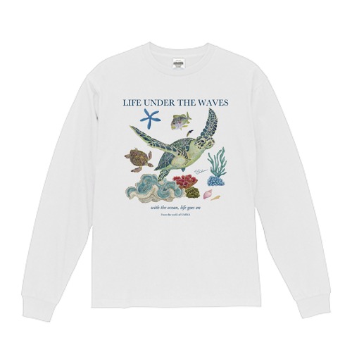海の生きもの長袖Tシャツ（ウミガメ）｜LIFE UNDER THE WAVES Model-07