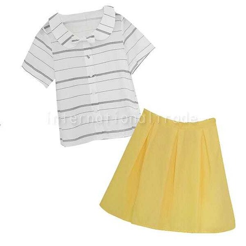 レディース服 丸襟 半袖 ブラウス ミニスカート 上下セット セットアップ 2点セット ガーリー きれいめ フェミニン 可愛い 大人可愛い トップス ショート丈 韓国ファッション 清楚系 デート服 春 夏 秋 おしゃれ お出かけ 大人女子  k554