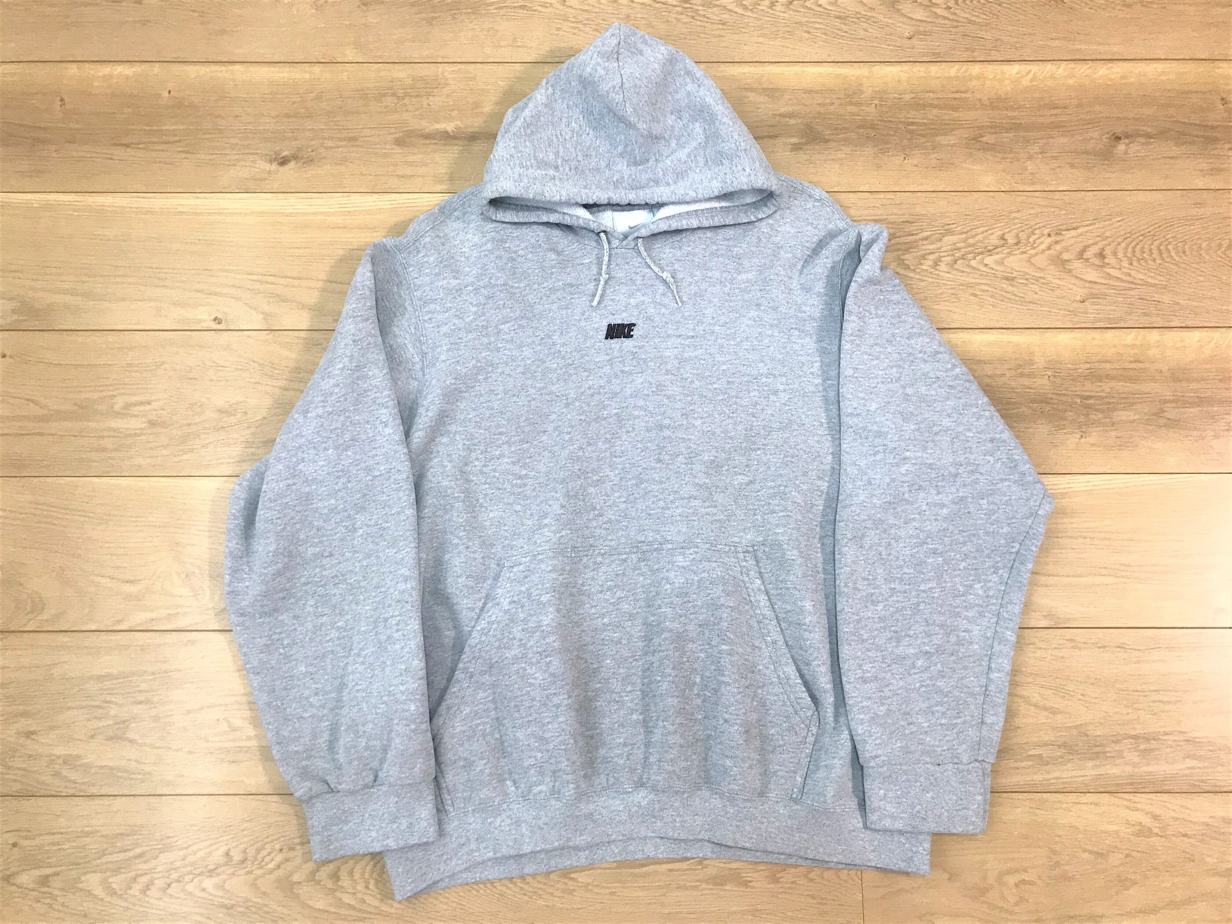90s NIKE small logo hoodie GRAY