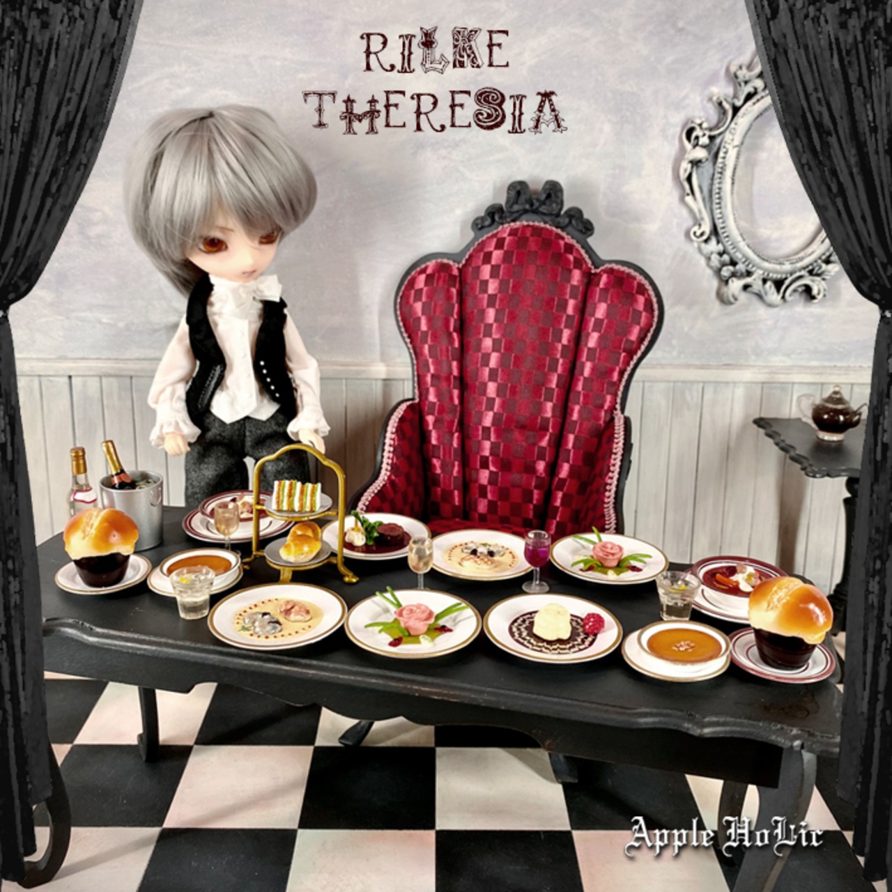 ハートの女王ソファ M  Rilke Theresia・リルケ テレジア  1/6 ドール チェア