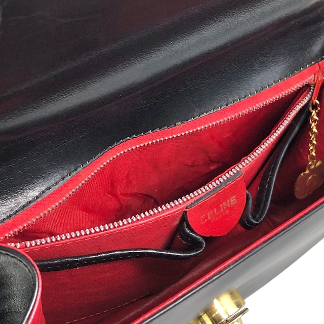 CELINE セリーヌ ハンドバッグ ブラック スターボール レザー トップハンドル vintage ヴィンテージ オールド idde2j