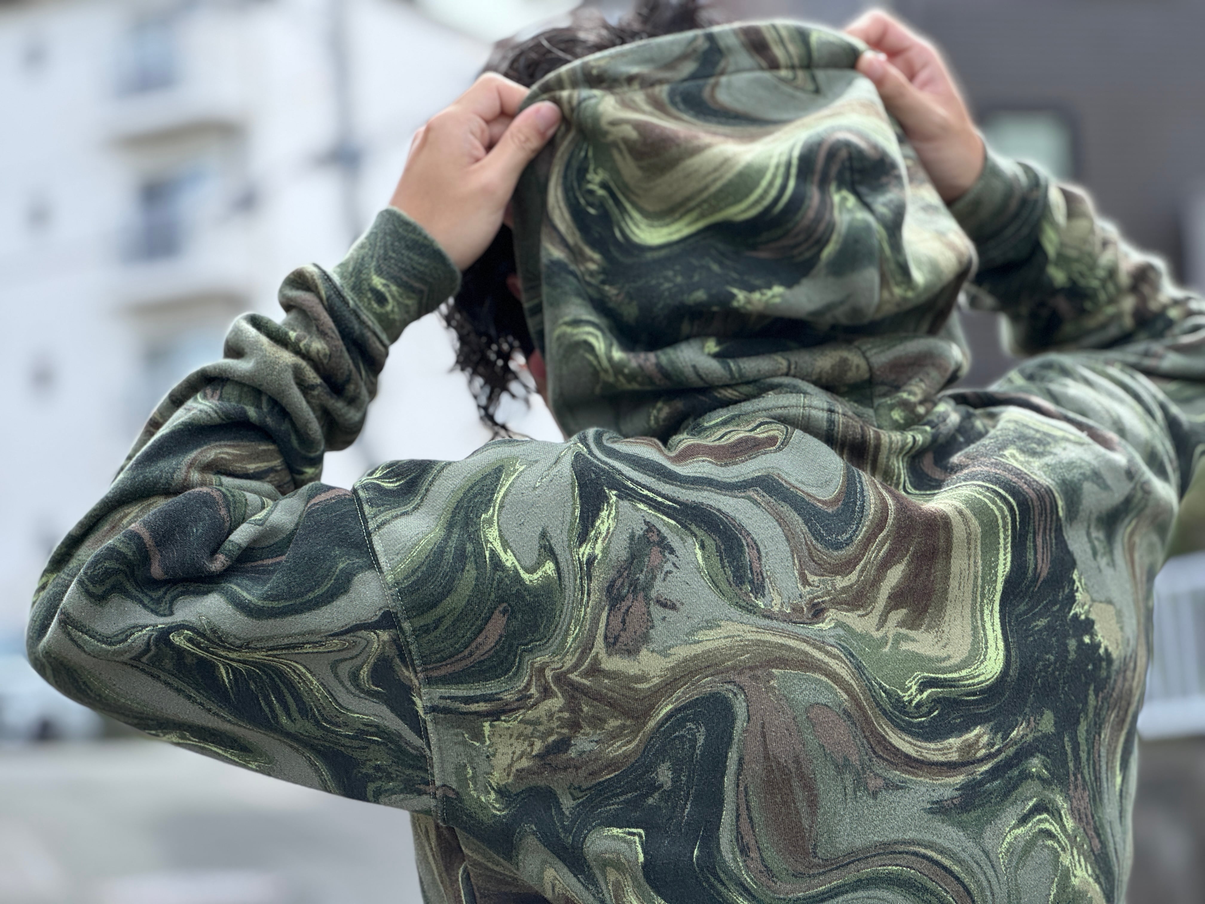 NO BOUNDARIES マーブルカモフラージュパーカー NO BOUNDARIES camouflage hooded pullover(USED) | SHHH ONLINE STORE