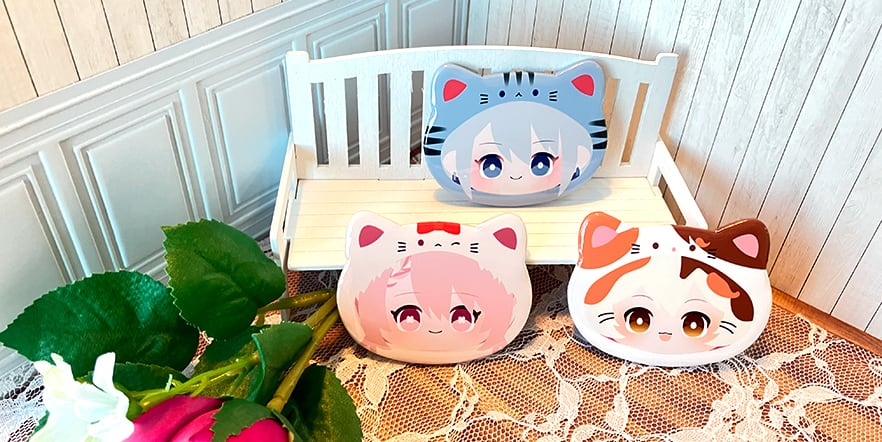 猫カフェMAOMAOコラボ ねこのよりみち】 ランダムネコ型缶バッジ 2個