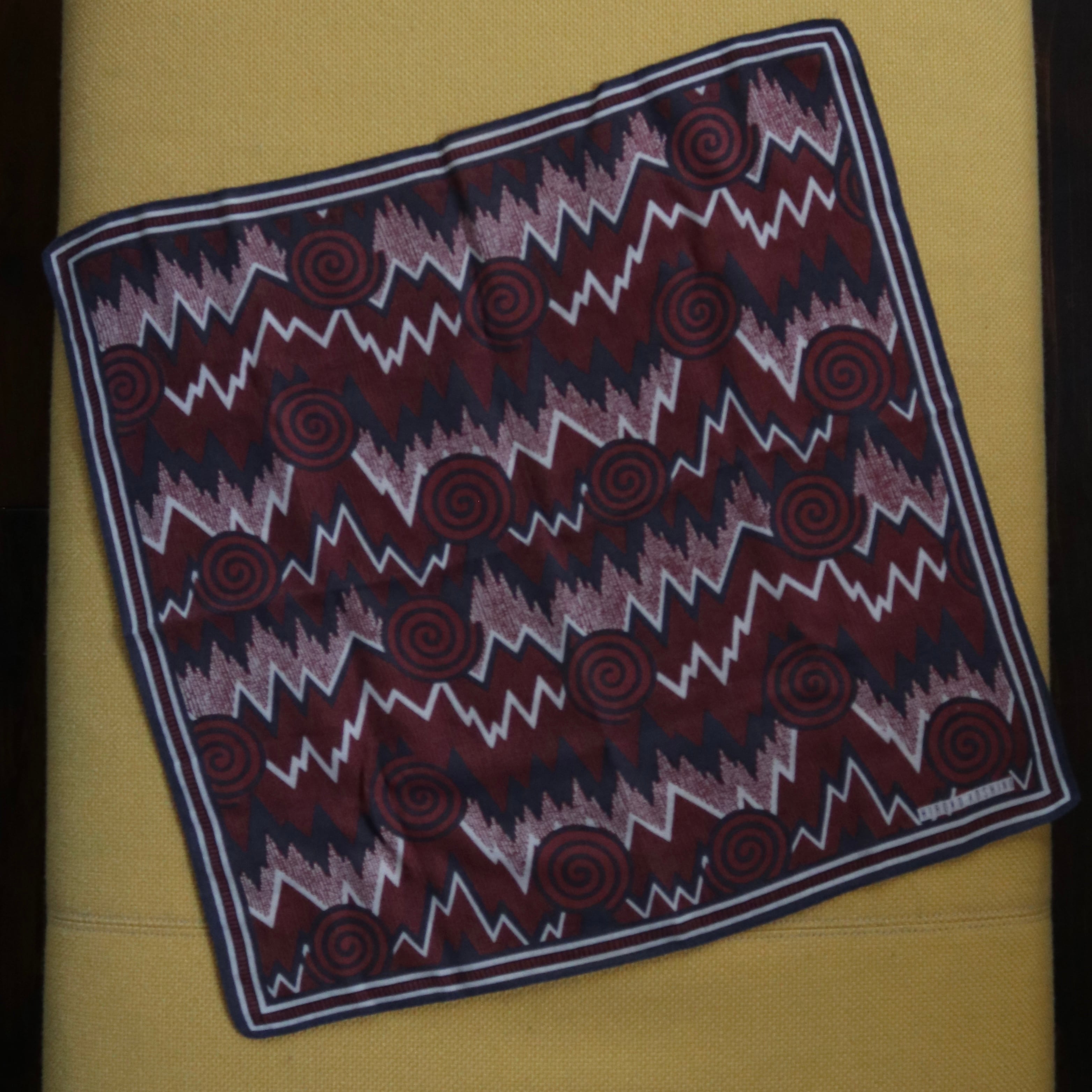 80-90s, HIROKO KOSHINO Graphic Square Handkerchief, 44.5cm