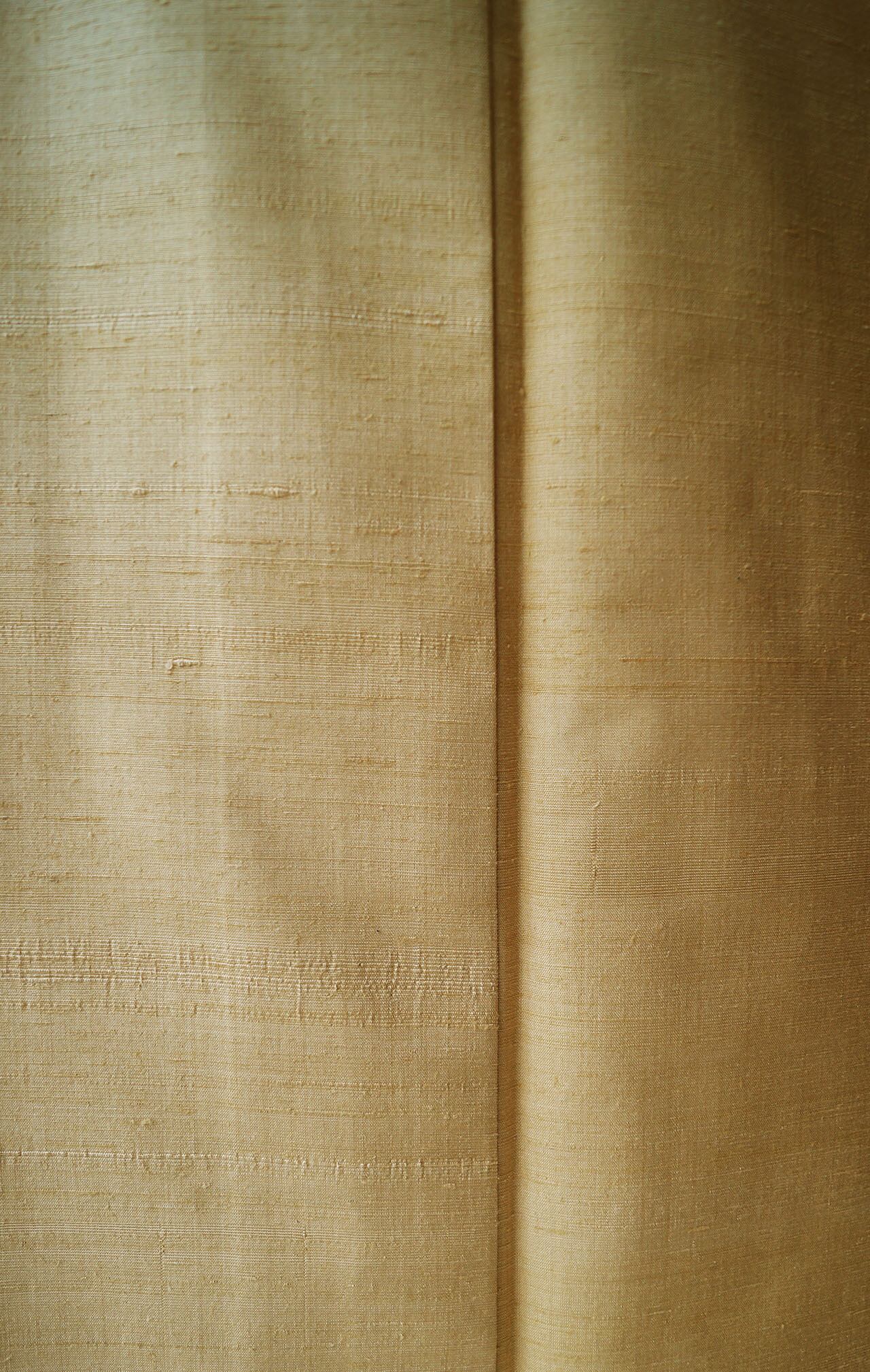 【袷】芥子色 草木染 紬