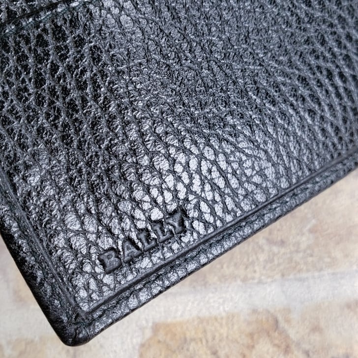 未使用 バリー BALLY ☆ シュリンクレザー がま口 長財布 ブラック