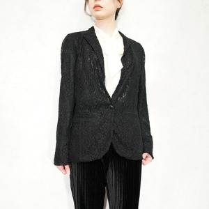 USA VINTAGE LAUREN CONRAD LACE DESIGN TAILORED JACKET/アメリカ古着レースデザインテーラードジャケット