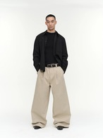 Double Pleat Wide-Leg Pants