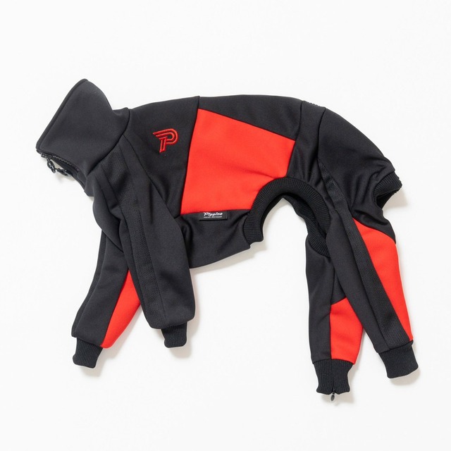 ドッグランジャージ　black × red  / イタグレ服