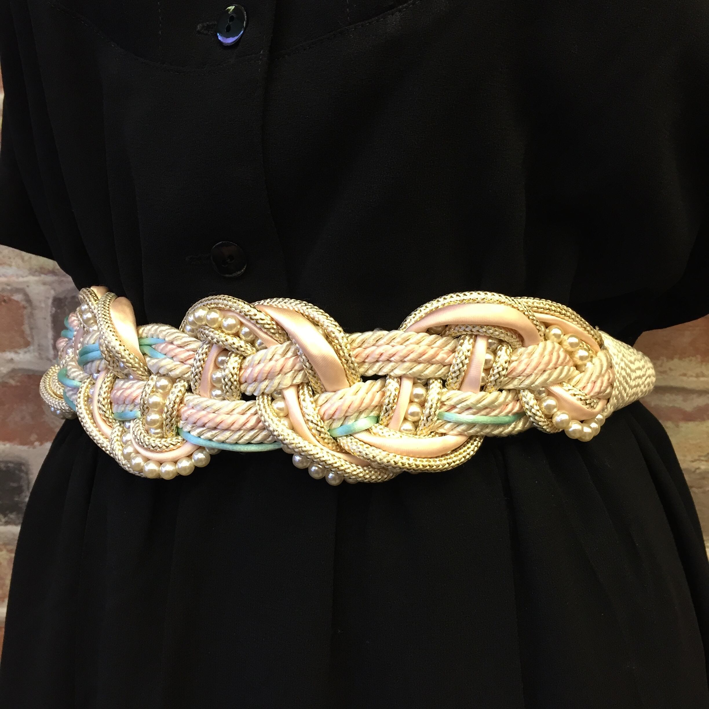 Ivory × Pastel-color Rope Belt