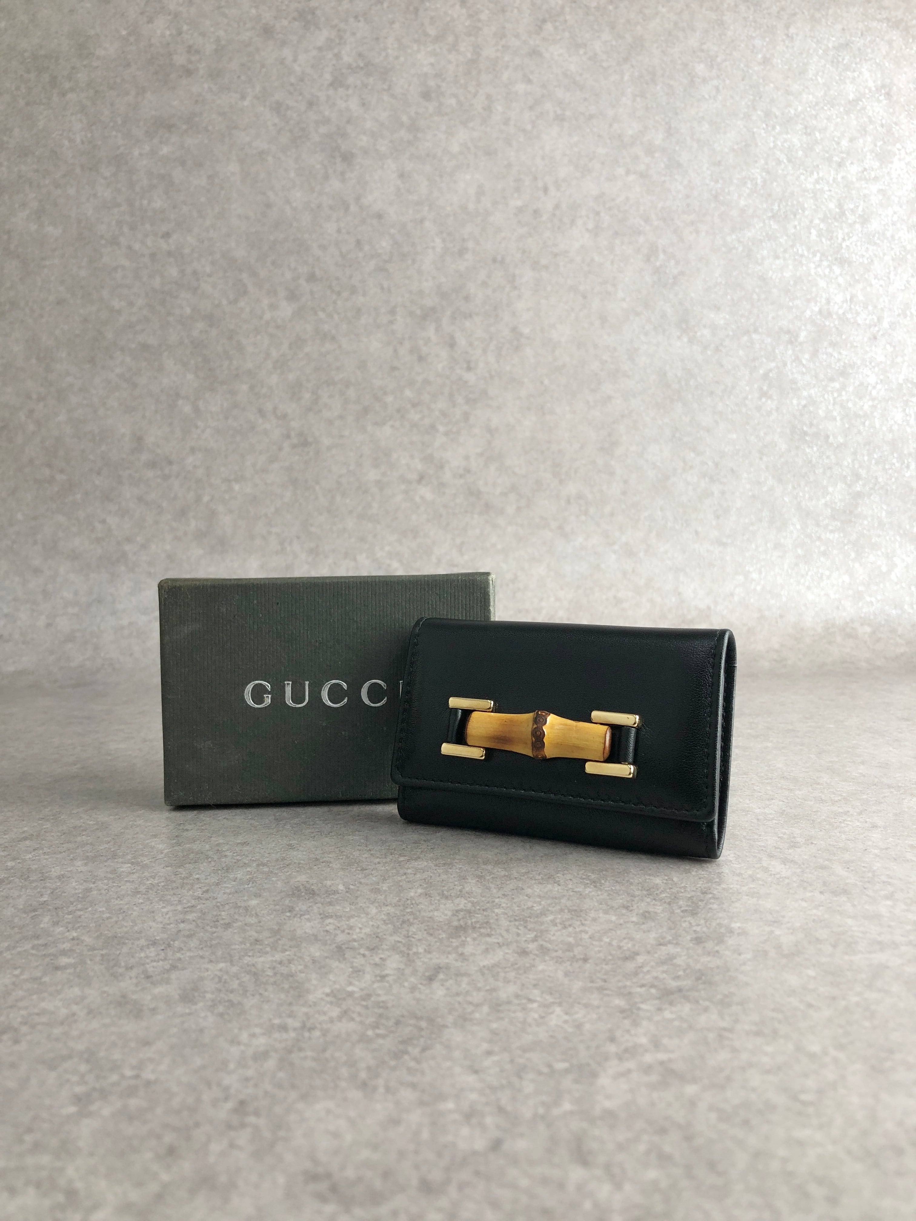 GUCCI グッチ キーケース ブラック バンブー レザー 6連 vintage