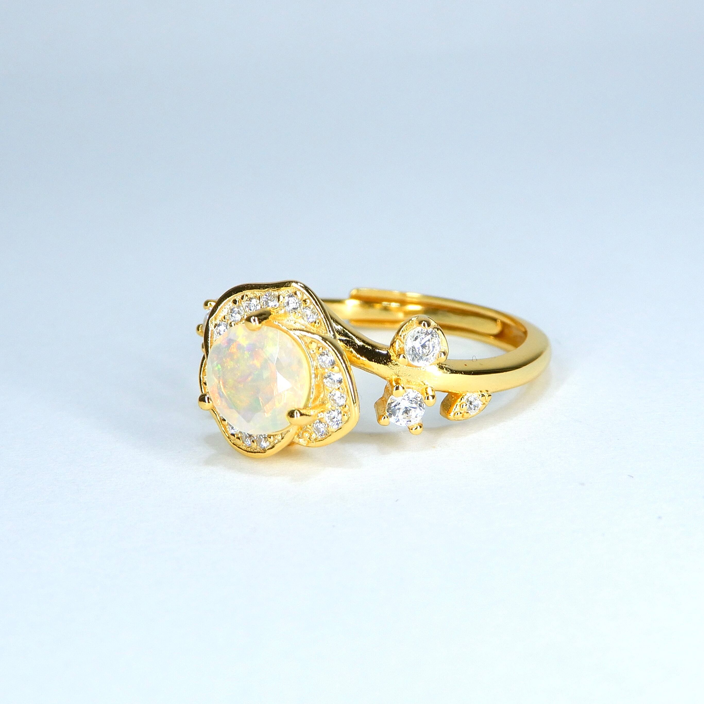 Rose Ring♦︎エチオピアンオパール♦︎YGカラー