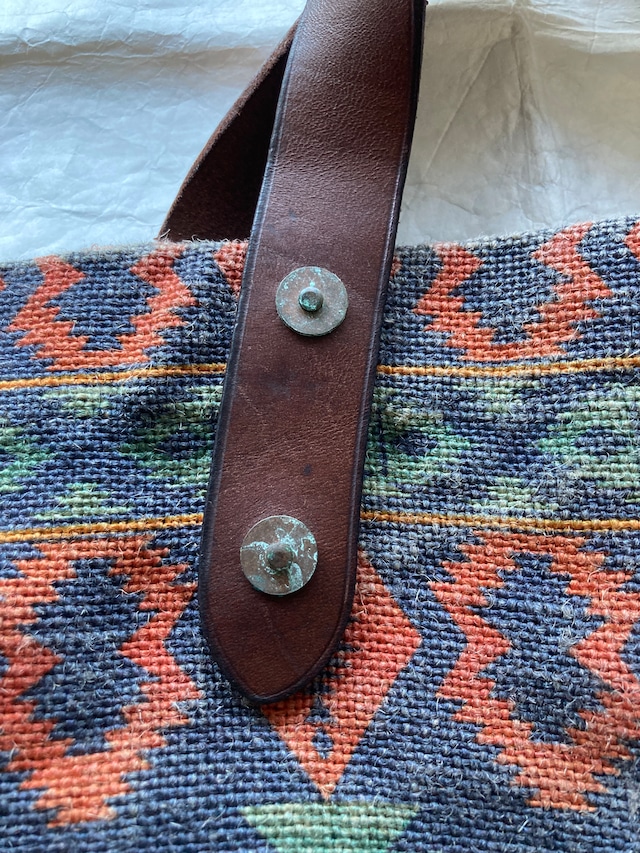 Double RL RRL ダブルアールエル トートバッグ ジュートキャンバス レザー 古着 画像3