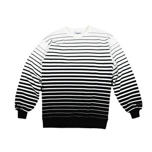 BLEEDING STRIPE CREWNACK SWEATER - BLACK / WHITE